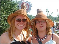 Festival-goers at Glastonbury 2004