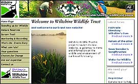 The Wiltshire Wildlife Trust's new home page