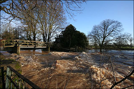 Flooding by The Saxon Mill in Warwick