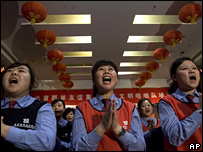 Voluntárias chinesas para as Olimpíadas