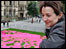 Jo Vickers and carpet of flowers