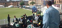 Pakistan team arriving at Hamilton Crescent in Glasgow