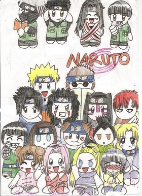 Cast of Naruto *dun dun duuun* chibi style =3
