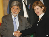 Celso Amorim e Susan Schwab