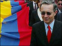 O presidente Álvaro Uribe