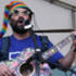 Adam Buxton slams it to the Hub tent crowds...