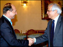 Traian Băsescu şi Josep Borrell