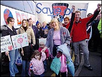 Rover çalışanlarının Londra'daki eylemi