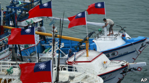 台湾渔民2012年9月赴钓鱼岛海域抗议