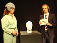 Pam tests the memory helmet