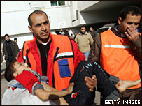 Socorro a ferido em Gaza