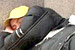 Homeless man asleep.