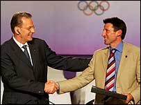 आईओसी अध्यक्ष और लंदन दावेदारी टीम के प्रमुख