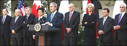 Bộ trưởng tài chính các nước G7 cùng đại diện IMF và Ngân hàng Thế giới