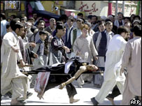 Scéna po jednom z útoků