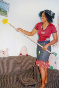 Belinda Massangano cleaning