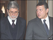 Celso Amorim e o rei Abdullah na Jordânia 