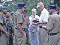 SLMM inspecting the claymore mine attack on Thursday
