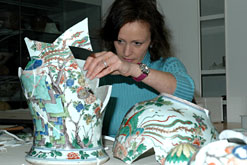 Ceramics conservator Penny Bendall (c) Fitzwilliam Museum, Cambridge
