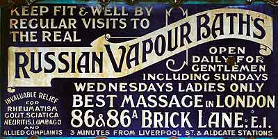 Sign for vapour baths