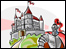 A knight in front of a castle