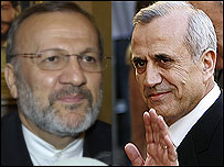 میشل سلیمان، منوچهر متکی