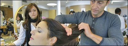 A stylist at work