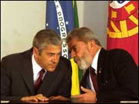 O primeiro-ministro de Portugal, José Socrates, e o presidente Lula (foto: Agência Brasil)