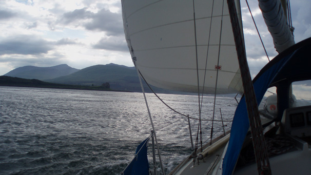 view from a yacht to Skye