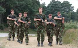 Pictured l-r are Pullin, Williams, Neaves, 2Lt Hanbury-Bateman, Smith and Crouch