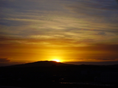 sunrise over rueval, benbecula