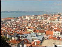 लिस्बन शहर का विहंगम दृश्य
