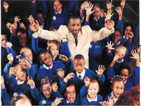 Winston amongst Croydon school children