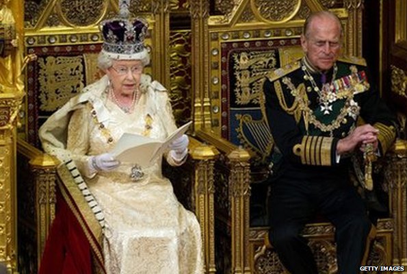 The Queen and Prince Philip in Parliament for the Queen's Speech
