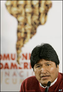 Presidente boliviano, Evo Morales