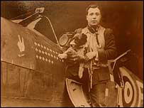 Eric Lock in his Spitfire shortly before his death