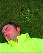 Neil Heath lies down for a minute