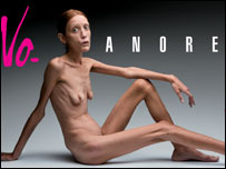 Foto da campanha 'No Anorexia' (foto: Oliviero Toscani)
