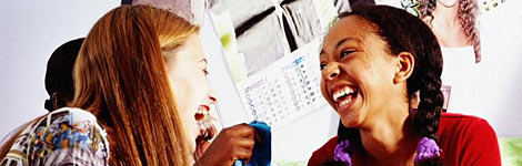 Girls laughing