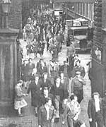Workers leaving Saltaire