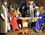 Reconstruction of a Hell-Fire club meeting in one of the caves