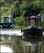 Two boats on the River Tone