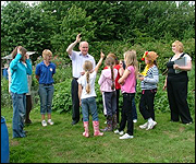 Halstead Brownies and Guides on their allotment.