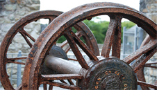 Old mining equipment at the park