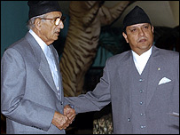 شاہ گیانندرا اور وزیر اعظم کوئرالہ