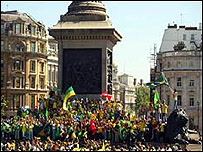 Brasileiros em Trafalgar Square