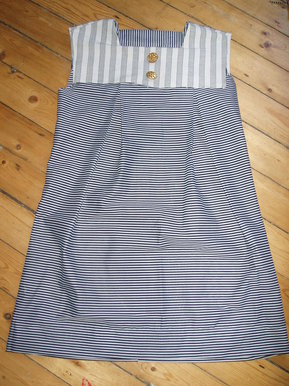 Panel dress with vintage buttons