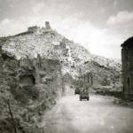 Monte Cassino, Italy the ruin of the monastery can be seen at the top of the hill.