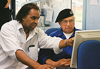 Arthur with another WW2 People?s War volunteer at Croft Castle in 2004