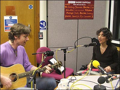Lily and Lincoln, live in the BBC Suffolk studios